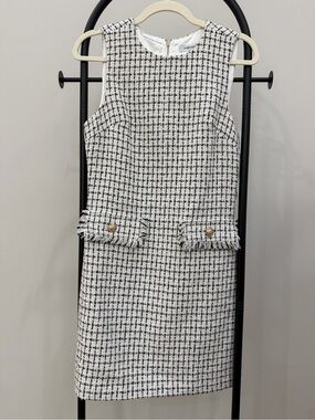 Forever New White and Black Tweed Mini Dress